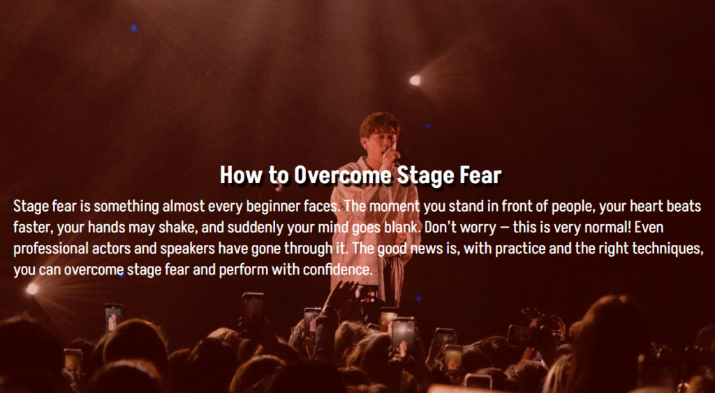 How to Overcome Stage Fear