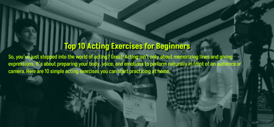 Top 10 Acting Exercises for Beginners
